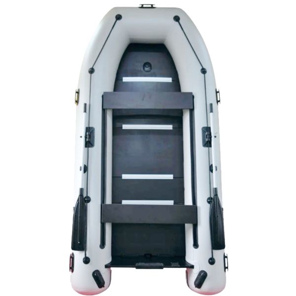 Лодка ПВХ надувная двухместная килевая под мотор Grif boat GM-300KFU Серая