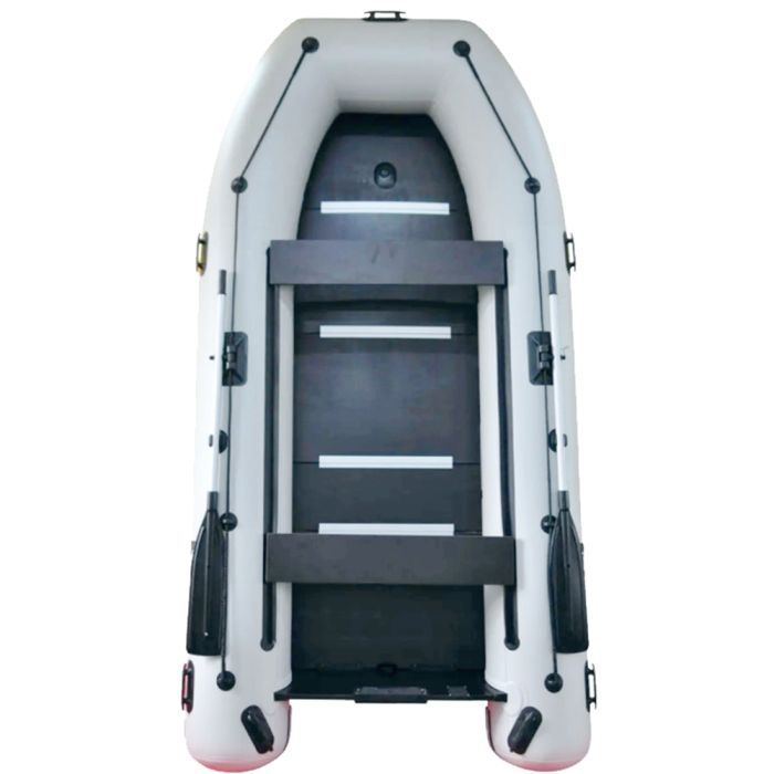 Лодка ПВХ надувная двухместная килевая под мотор Grif boat GM-300KFU Серая